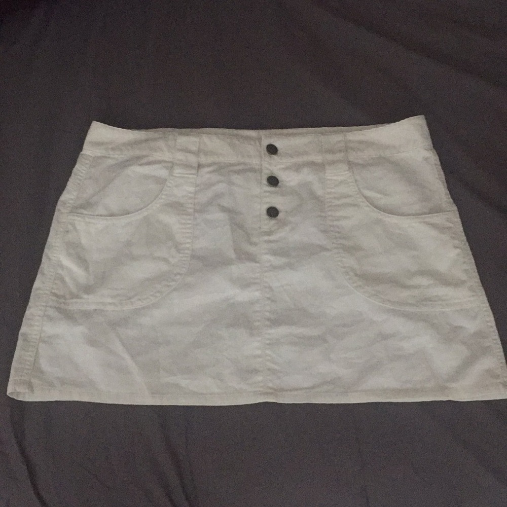 White Corduroy mini skirt